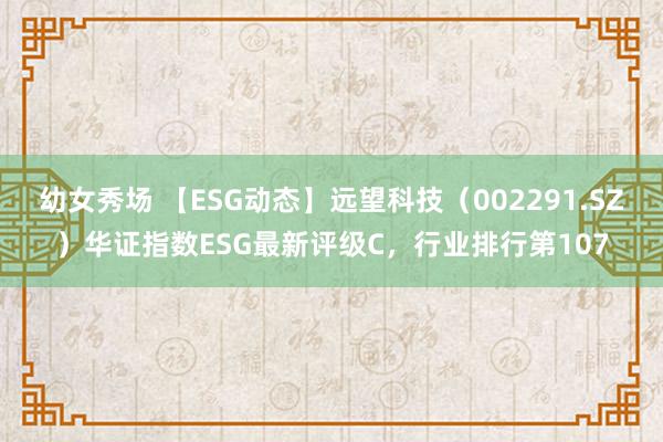 幼女秀场 【ESG动态】远望科技（002291.SZ）华证指数ESG最新评级C，行业排行第107