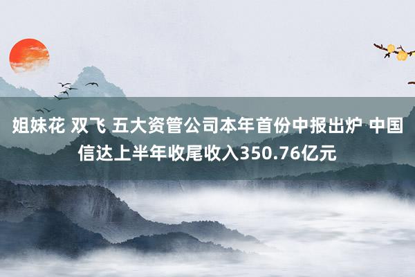 姐妹花 双飞 五大资管公司本年首份中报出炉 中国信达上半年收尾收入350.76亿元