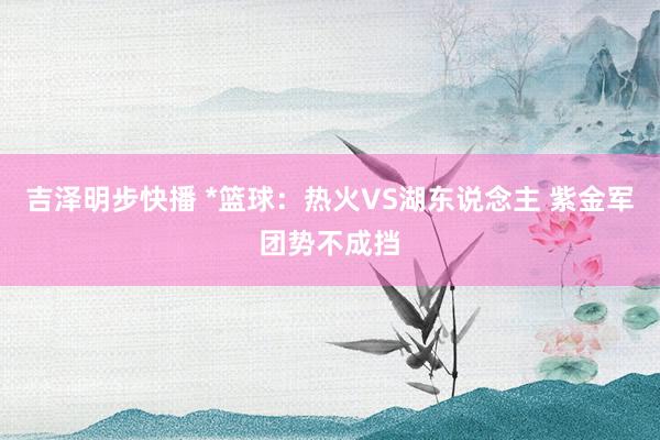 吉泽明步快播 *篮球：热火VS湖东说念主 紫金军团势不成挡