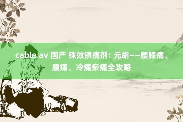 cable av 国产 殊效镇痛剂: 元胡——腰膝痛、腹痛、冷痛瘀痛全攻略