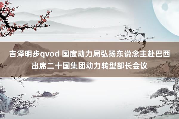 吉泽明步qvod 国度动力局弘扬东说念主赴巴西出席二十国集团动力转型部长会议