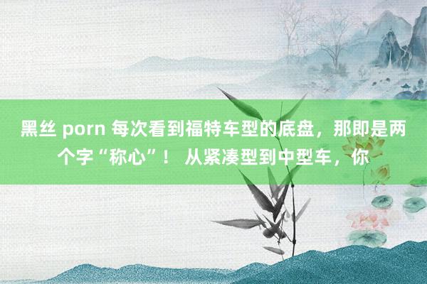 黑丝 porn 每次看到福特车型的底盘，那即是两个字“称心”！ 从紧凑型到中型车，你