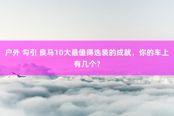 户外 勾引 良马10大最值得选装的成就，你的车上有几个？