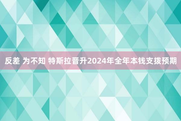 反差 为不知 特斯拉晋升2024年全年本钱支拨预期