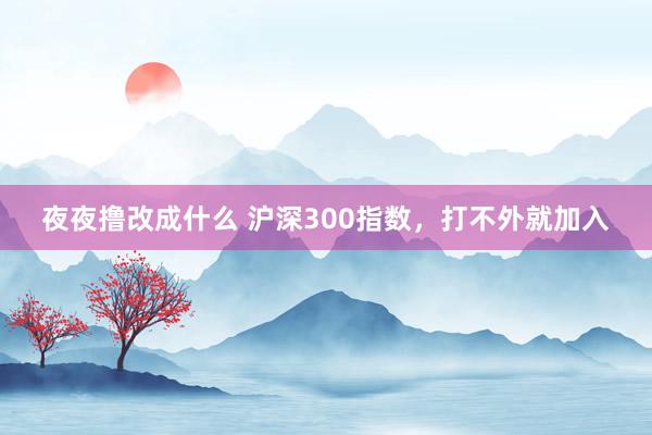 夜夜撸改成什么 沪深300指数，打不外就加入