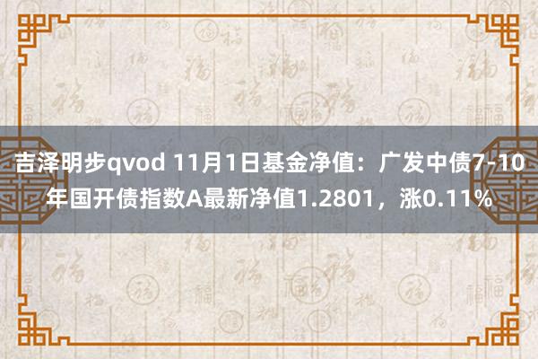 吉泽明步qvod 11月1日基金净值：广发中债7-10年国开债指数A最新净值1.2801，涨0.11%